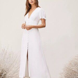 NWT TVF DVF Ivory Chiffon Maxi Dress